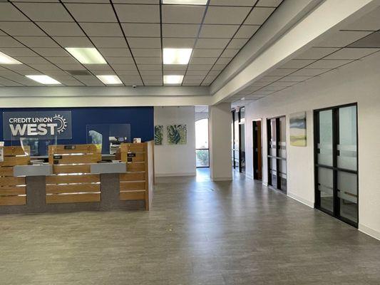 Teller line at Credit Union West Branch in Avondale.