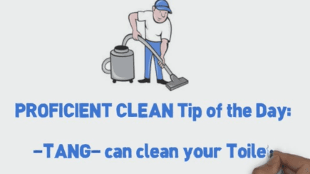 watch our promo video about Tang Cleaning your toilet at www.proficientclean.com