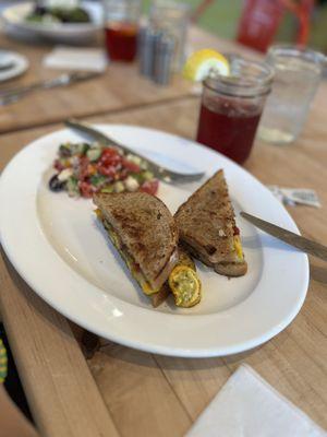 Delicious roasted veggie sandwich.