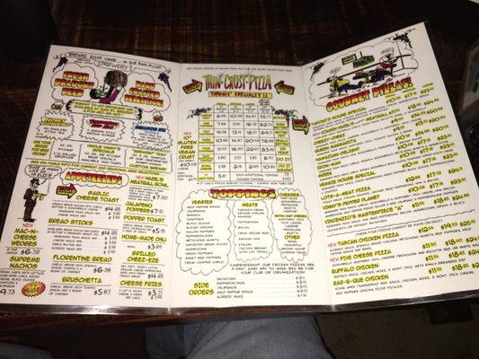 Inside of menu.