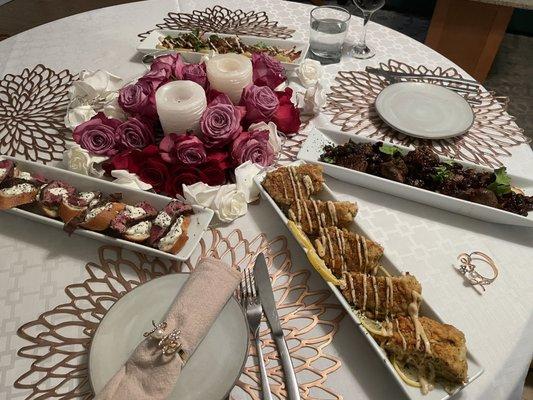 Table setting and appetizers