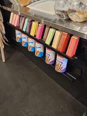 An amazing array of creative chocolate bars! And proulines.