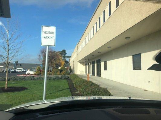 View of entrance from side parking lot.