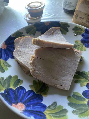 Plain sliced processed turkey "breast", not smoked by ANY stretch of the imagination