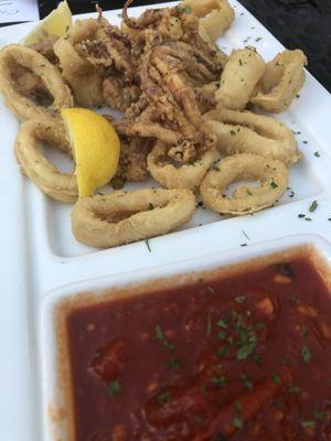 Fried calamari appetizer