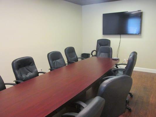 Conference room of my office. Large screen for teleconference.