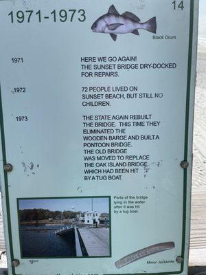 One of the signs from the historical walking tour on the pier