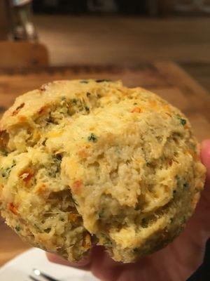 Spinach and Tomato Scone, Not bad! $3.95