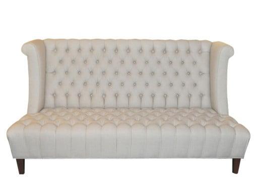 Upholstered high back sofa