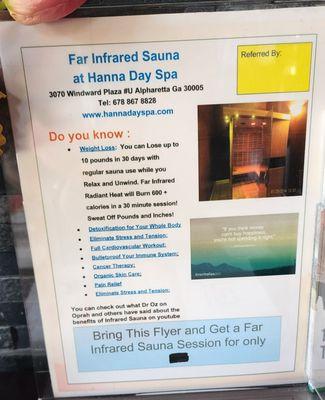 Sauna service sign and the benefits of the service