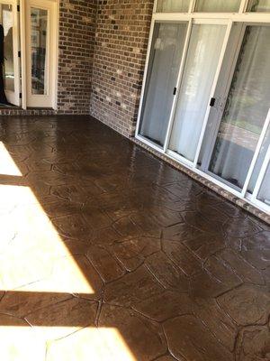 After cleaning, staining and sealing screened in back porch