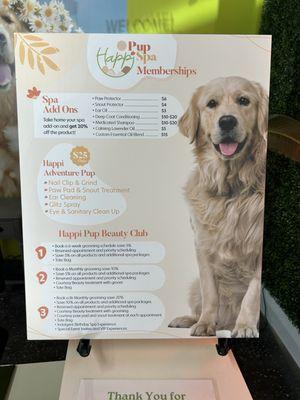 Membership menu