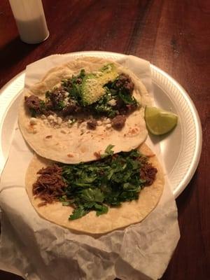 Bistec on flour barbacoba on corn