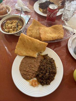 Liver, Fry Jacks, and egg & tomatoes