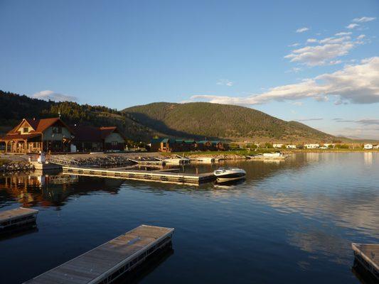 View of the marina and office/store.