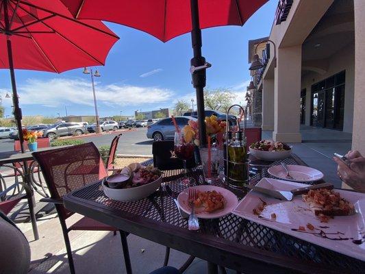 Nice patio area and we had beautiful weather.