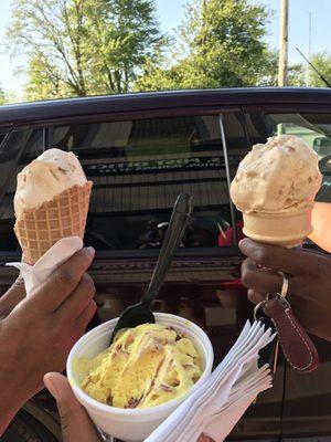 Great  Ice Cream  at a great price we have Butter Pecan (left) Lemon  Raspberry (middle) and Banana  Pudding (left)