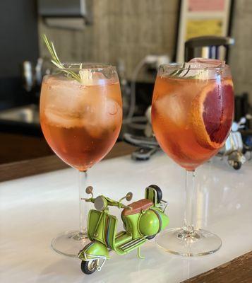 Our spritz' are made with the addition of our sparkling barbera! So delicious and refreshing!