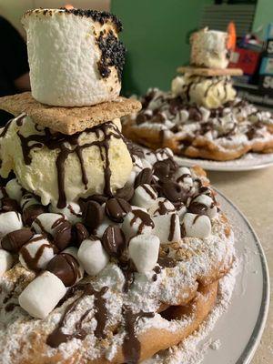 S'mores Funnel Cake! Camp Out at Sab's!