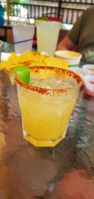 Coin margarita with chili salt