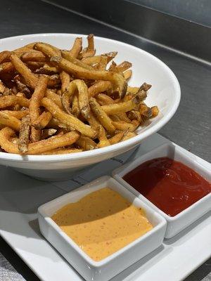 House cut French fries.