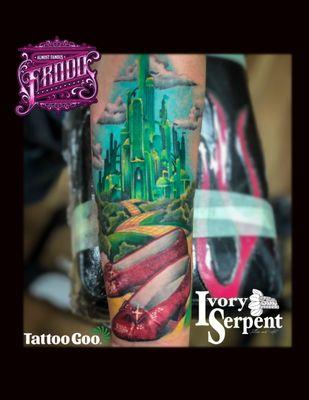 Ruby slippers and emerald city done by almost famous Frodo