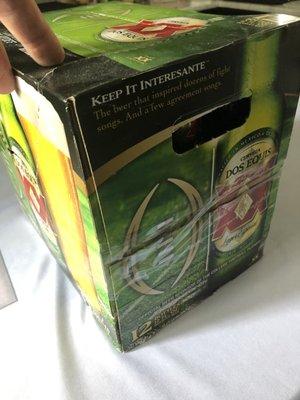 Tampered 12 pack from Queens Chapel Liquors