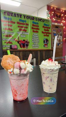 Fruity Pebbles Milk Shake and Fresas con Crema