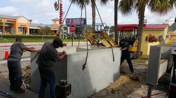 2* 1200 gallon Grease Trap installation at a restaurant on International Dr. in Orlando, FL.