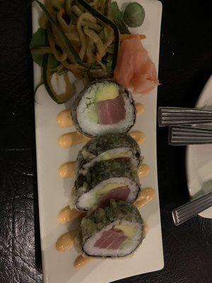 Tempura Fried Yellowfin Tuna Scallion Roll