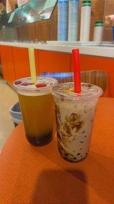 Brown Sugar Milk Tea(Large) 2. Pineapple & Mango Tea