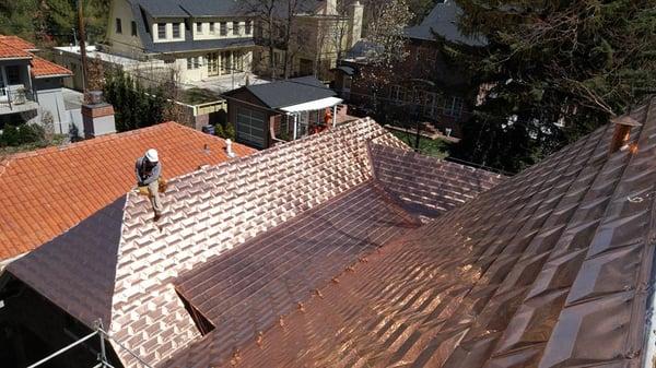 Beautiful new copper roof in Cherry Creek