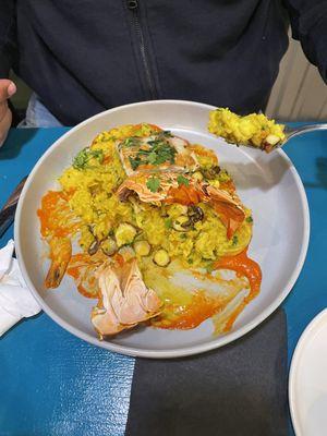 Paella with seafood