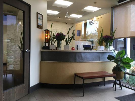 Nice front desk and waiting area.