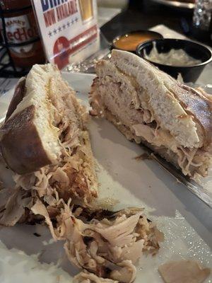 The Rachel. Subbed pretzel roll and sauerkraut instead of slaw on sandwich. Loved it and thankful they did modifications.