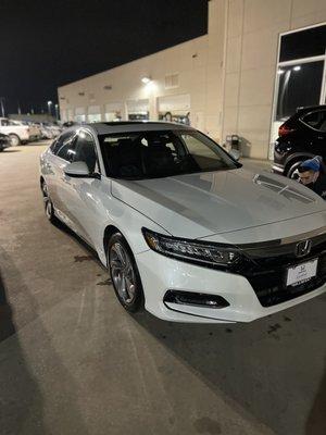 My New Car and Jaime going above and beyond transferring my wheel locks from the old Honda to the new Honda Accord !