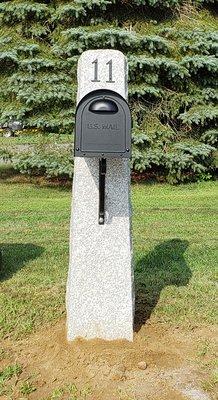 Tapered granite mailbox post