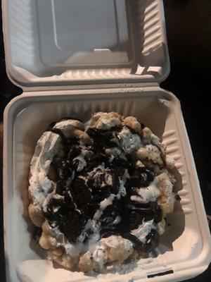 Cookies and cream funnel cake