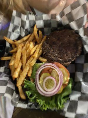 Burger and fries