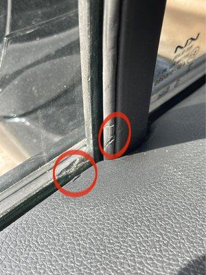 Interior and exterior gouges to window seal