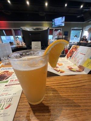 Blue moon with an orange slice