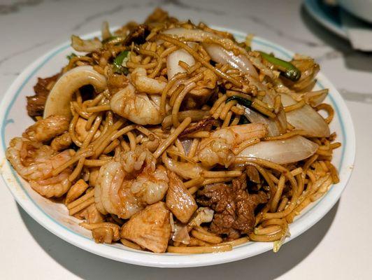 October 8, 2024; House Special Chicken and Shrimp and Beef Lo Mein ($15.95).