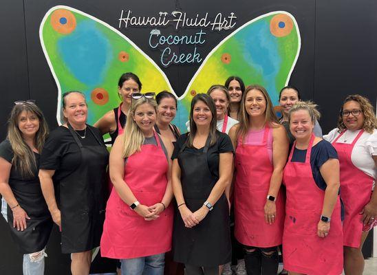 Team Building Event at Hawaii Fluid Art Coconut Creek