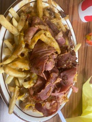 Pastrami chili cheese fries so good !!!