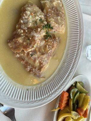 Haddock French with side of mixed veggies