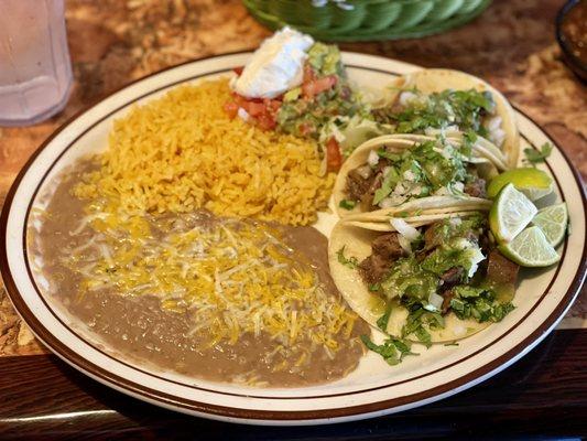 Taco plate with lengua(tongue) tacos. So good