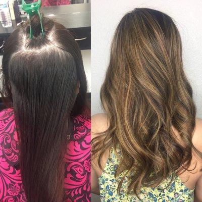 Before and after Hair by Jill