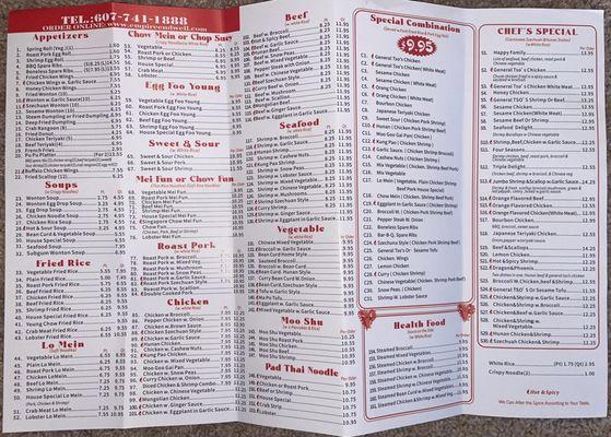 Updated Menu & Prices Went up a small amount but not overpriced!