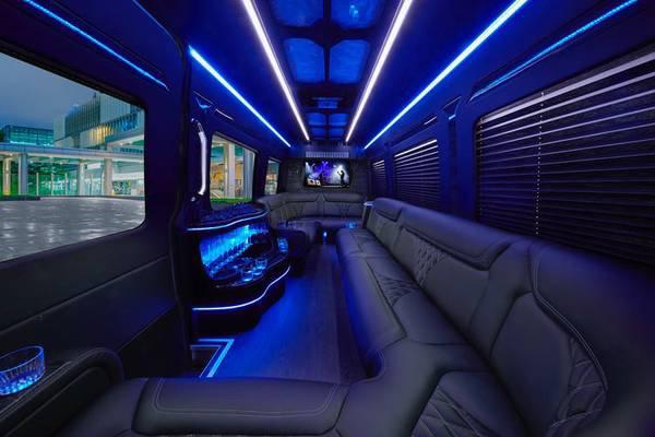 Interior of the limo