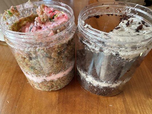 Vegan cake in a jar